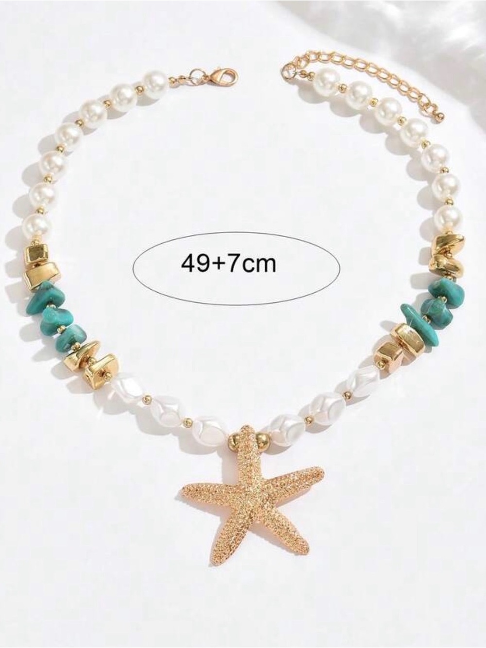 Gold Starfish Pearl Necklace - Picture 2 of 2